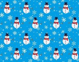 Vector seamless pattern with snowman, snow. Winter simple, stylish Scandinavian repeat texture for wrapping, web page background, Christmas, New Year greeting card, fabrics, home decor, scrapbooking