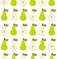 Vector seamless pattern in pears on a white background