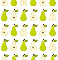 Vector seamless pattern in pears on a white background