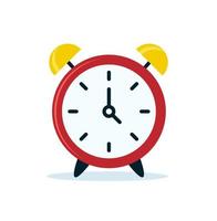 Alarm clock icon with long shadow. Flat design style. Clock silhouette. Simple icon. Modern flat icon in stylish colors. vector