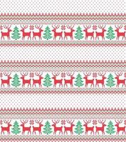 Knitted Christmas and New Year pattern at Buffalo Plaid. Wool Knitting Sweater Design. Wallpaper wrapping paper textile print. vector