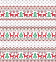 Knitted Christmas and New Year pattern at Buffalo Plaid. Wool Knitting Sweater Design. Wallpaper wrapping paper textile print. vector