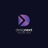 logotipo de designnext - logotipo de la letra d vector