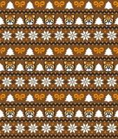 Knitted Christmas and New Year pattern in Tiger. Wool Knitting Sweater Design. Wallpaper wrapping paper textile print. vector