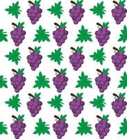 uvas fruta plana con hojas vector patrón de fondo sin fisuras. escalable y editable. patrón vectorial para textil, impresión, tela, telón de fondo, papel pintado, fondo. eps 10