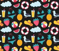 Seamless colorful summer beach pattern vector