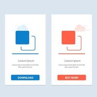 Four Media Quadruple Stack  Blue and Red Download and Buy Now web Widget Card Template vector