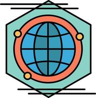 Globe Polygon Space Idea  Flat Color Icon Vector icon banner Template