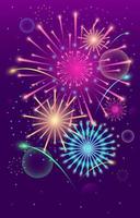 Sparkling Colorful Fireworks Background vector