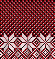 Knitted Christmas and New Year pattern at Buffalo Plaid. Wool Knitting Sweater Design. Wallpaper wrapping paper textile print. vector