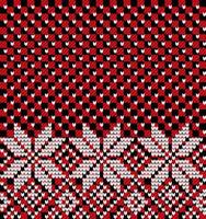 Knitted Christmas and New Year pattern at Buffalo Plaid. Wool Knitting Sweater Design. Wallpaper wrapping paper textile print. vector