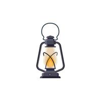 Vintage camping lantern isolated on white background. Vector illustration in a flat style.