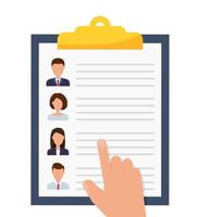 Human resources meeting design. Employment, team management flat illustration concepts. Top view. vector