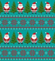 Knitted Christmas and New Year pattern. Wool Knitting Sweater Design. Wallpaper wrapping paper textile print. vector