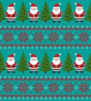 Knitted Christmas and New Year pattern. Wool Knitting Sweater Design. Wallpaper wrapping paper textile print. vector