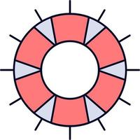 help lifebuoy lifesaver save support Flat Color Icon Vector