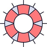 help lifebuoy lifesaver save support Flat Color Icon Vector