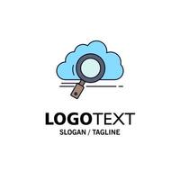 cloud search storage technology computing Flat Color Icon Vector