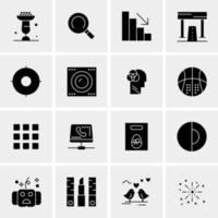 16 iconos de negocios universales vector ilustración de icono creativo para usar en proyectos relacionados con la web y dispositivos móviles