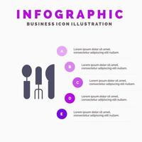 Cutlery Hotel Service Travel Infographics Presentation Template 5 Steps Presentation vector