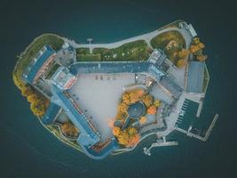 castillo de vaxholm por drone en vaxholm, suecia foto