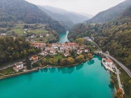 Drone views of Most na Soci in Slovenia photo