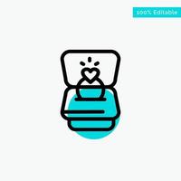 Ring Love Heart Wedding turquoise highlight circle point Vector icon