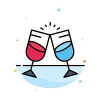 Drink Alcohol Juice Romantic Couple Abstract Flat Color Icon Template vector