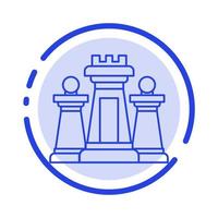 Chess Computer Strategy Tactic Technology Blue Dotted Line Line Icon vector