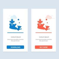 Map Canada Leaf  Blue and Red Download and Buy Now web Widget Card Template