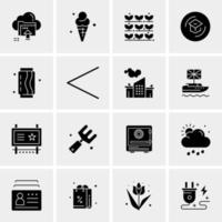 16 iconos de negocios universales vector ilustración de icono creativo para usar en proyectos relacionados con la web y dispositivos móviles