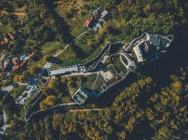 Drone view of Celje castle in Slovenia photo