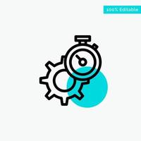 Timer Time Gear Setting Watch turquoise highlight circle point Vector icon