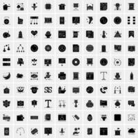 Set of 100 Business Solid Glyph icons vector