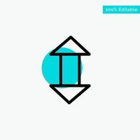 Arrow Arrows Up Down turquoise highlight circle point Vector icon