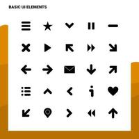 25 Basic Ui Elements Icon set Solid Glyph Icon Vector Illustration Template For Web and Mobile Ideas for business company