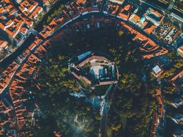 Drone views of Ljubljana Castle in Slovenia photo