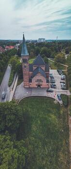 Ansgar Kirke in Odense, Denmark by Drone photo
