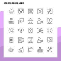 Set of Web and Social Media Line Icon set 25 Icons Vector Minimalism Style Design Black Icons Set Linear pictogram pack