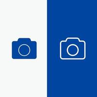 Camera Image Basic Ui Line and Glyph Solid icon Blue banner Line and Glyph Solid icon Blue banner vector