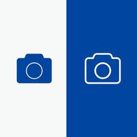 Camera Image Basic Ui Line and Glyph Solid icon Blue banner Line and Glyph Solid icon Blue banner vector