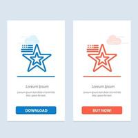 estrella bandera americana estados unidos azul y rojo descargar y comprar ahora plantilla de tarjeta de widget web vector