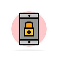 Application Lock Lock Application Mobile Mobile Application Abstract Circle Background Flat color Icon vector