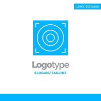 diseño web altavoz azul sólido logotipo plantilla lugar para eslogan vector