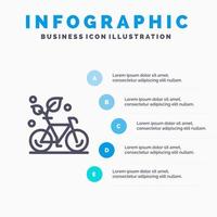 Cycle Eco Friendly Plant Environment Line icon with 5 steps presentation infographics Background vector