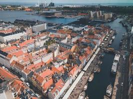 Nyhavn Harbor in Copenhagen, Denmark by Drone photo