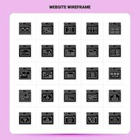 Solid 25 Website Wireframe Icon set Vector Glyph Style Design Black Icons Set Web and Mobile Business ideas design Vector Illustration