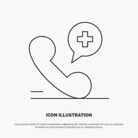 Mobile Phone Medical Hospital Line Icon Vector