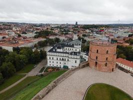 The Gediminas Castle Tower by Drone in Vilnius, Lithuania photo
