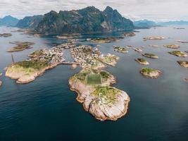 Views of Henningsvaer in the Lofoten Islands in Norway photo